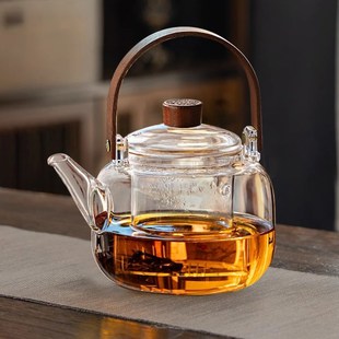 电陶炉家用大容量可明火围炉耐高温提梁烧水壶 玻璃煮茶壶2024新款