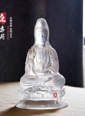 精品水琉璃观音菩萨佛像佛堂家居供奉室内观世音工艺品摆件结缘价