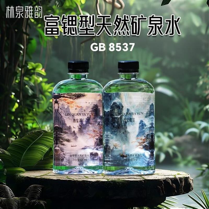 林泉雅韵富锶型天然矿泉水GB8537天然弱碱新老水源随机混发货熊猫