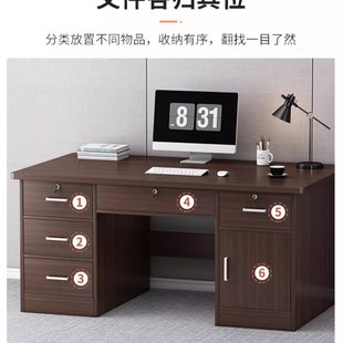 简约现家用带锁公桌老板桌公室员工职员桌椅书桌 甄选电脑桌台式