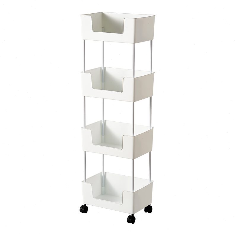 甄选可移动书架置物架家用落地简易书柜多层家用小推车收纳柜子置