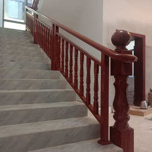 楼梯扶手室内阳台护栏铝艺铝合金栏杆围栏小叶紫檀红家用自己组装