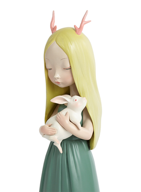 mici文创潮玩贾晓鸥可米生活白夜童话晚安兔家居装饰艺术品小摆件