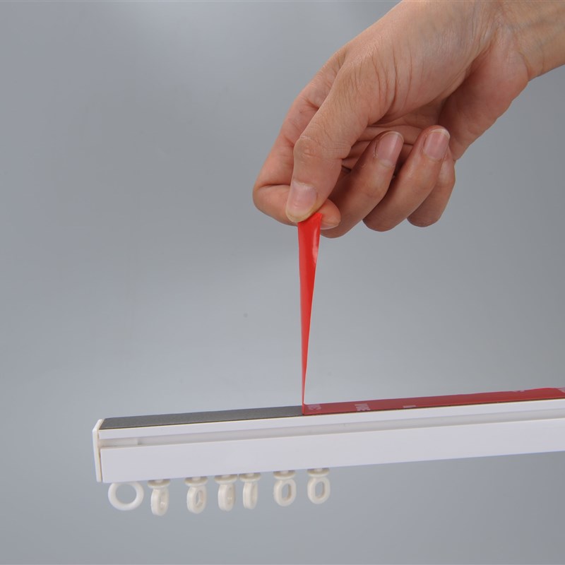 免打孔窗帘轨道粘贴侧装顶装滑轨静音轨道