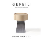 意式 创意卧室端床头柜子 极简实木床头柜现代马鞍皮设计师款