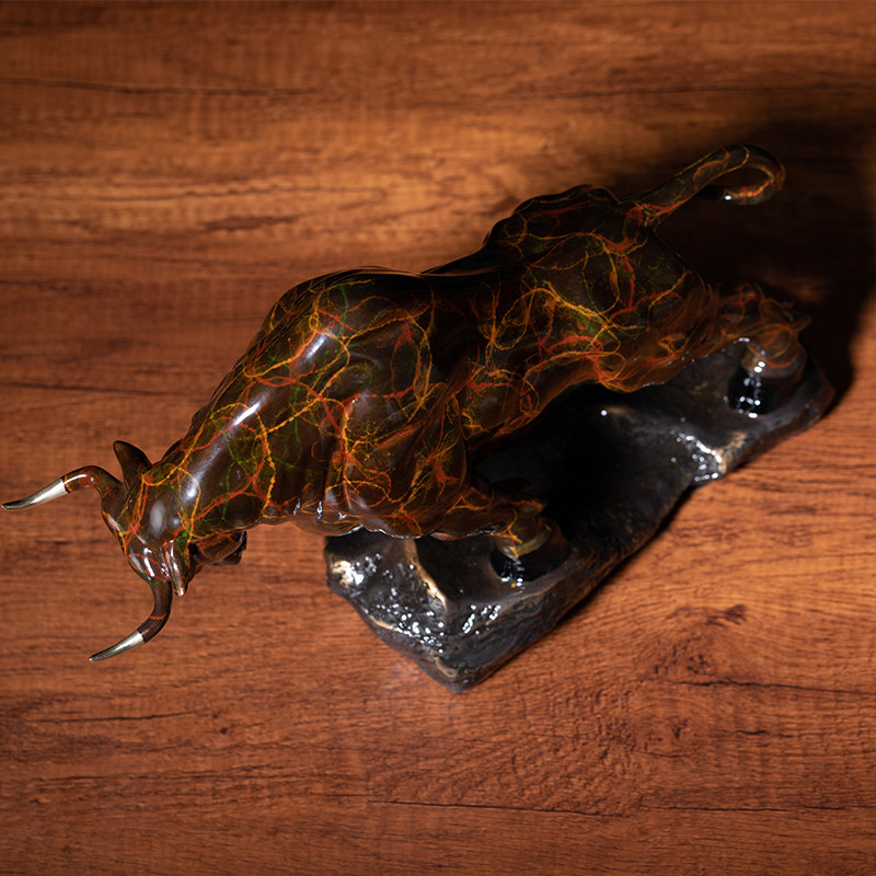 朱炳仁铜大展宏图客厅装饰牛摆件办公桌摆件铜工艺品送人艺术礼品