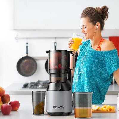 BioloMix超大口径130mm大容量原汁机慢磨机慢速榨汁机Slow Juicer