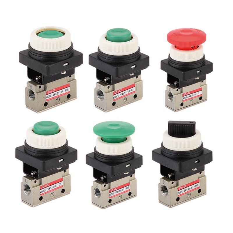 机械控制阀气动亚德客型按钮急停带锁控制阀S3PM S3B-06 二位三通