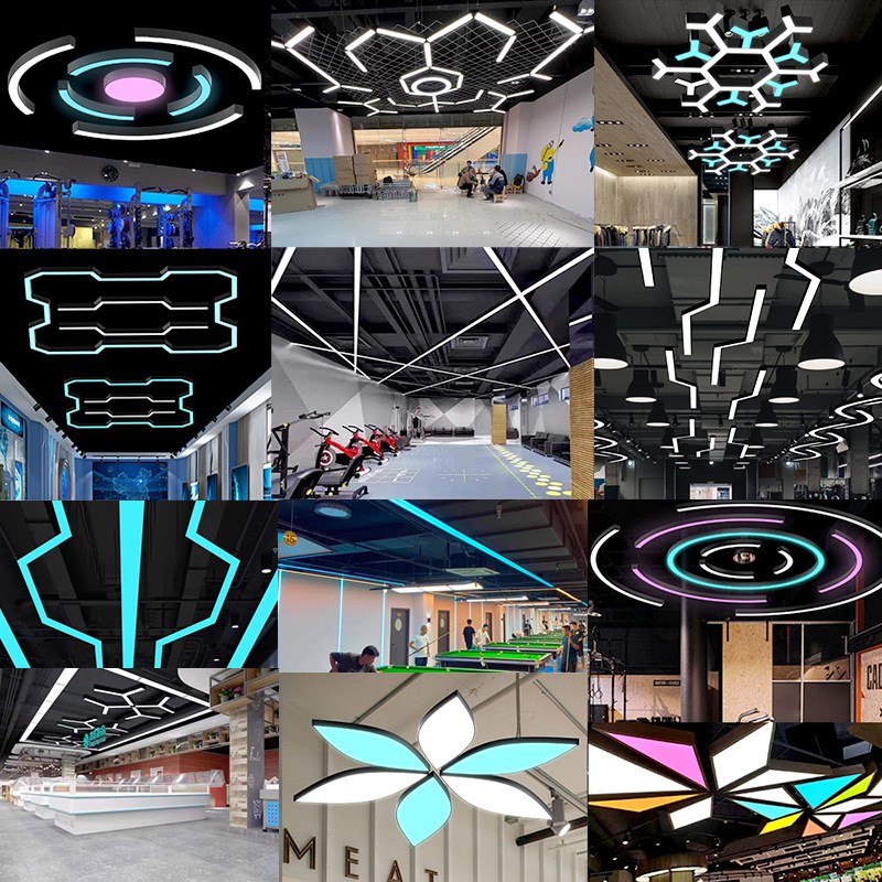 台球厅灯电玩城网咖模块2024新款炫彩星空造型吊灯台球室氛围灯