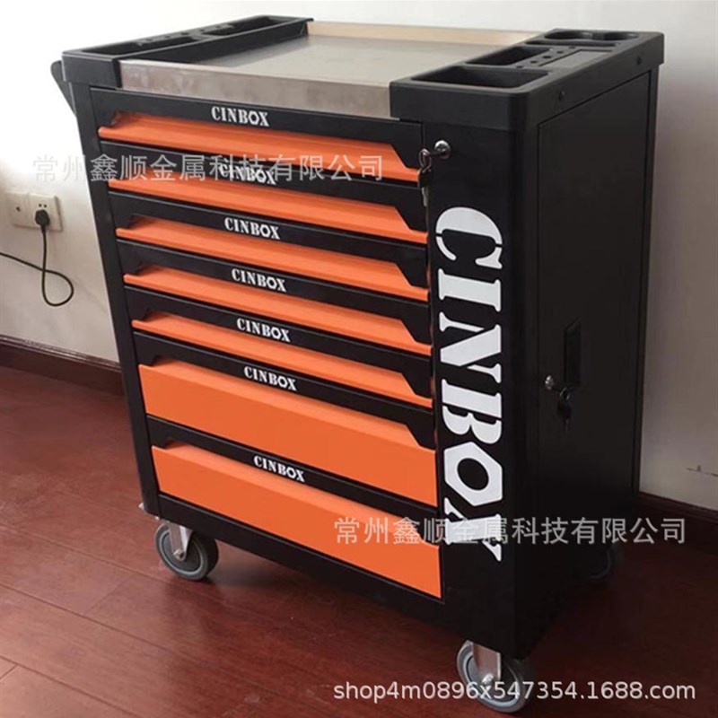 五金工具推车冷扎板工具箱厂家直供七抽屉汽修移动车TOOL TROLLEY