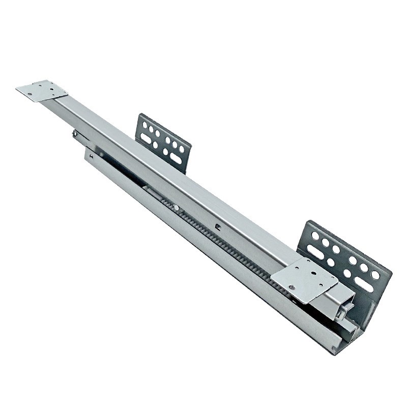 方管拉篮轨道橱柜锅碗拉篮侧装滑道阻尼滑轨三节钢丝拉篮滑轨加厚