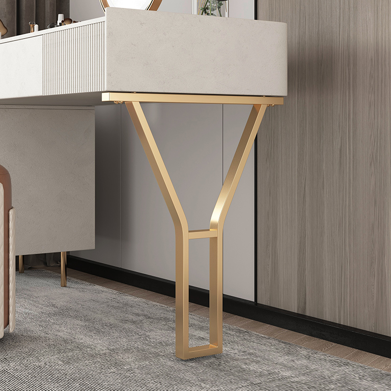 现货铁艺Y字型桌腿支架书桌梳妆台餐台脚橱柜支撑岛台吧台单边脚