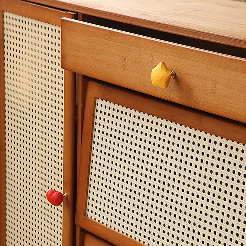 可爱卡通彩色多巴胺儿童房实木榉木拉手整体橱柜衣柜门抽屉把手