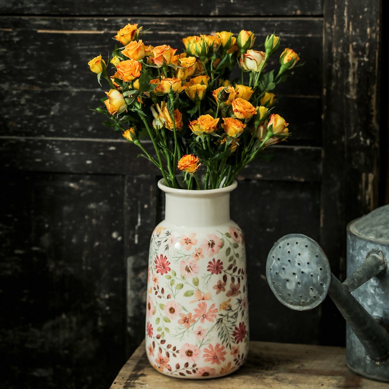 大陶瓷花瓶客厅插花侘寂田园风富贵竹百合创意高级感高端大气