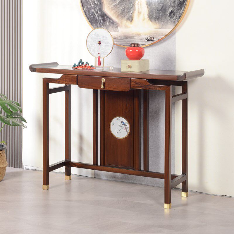 新玄关桌实木供桌条案条几老榆木玄关台靠墙边桌端景台