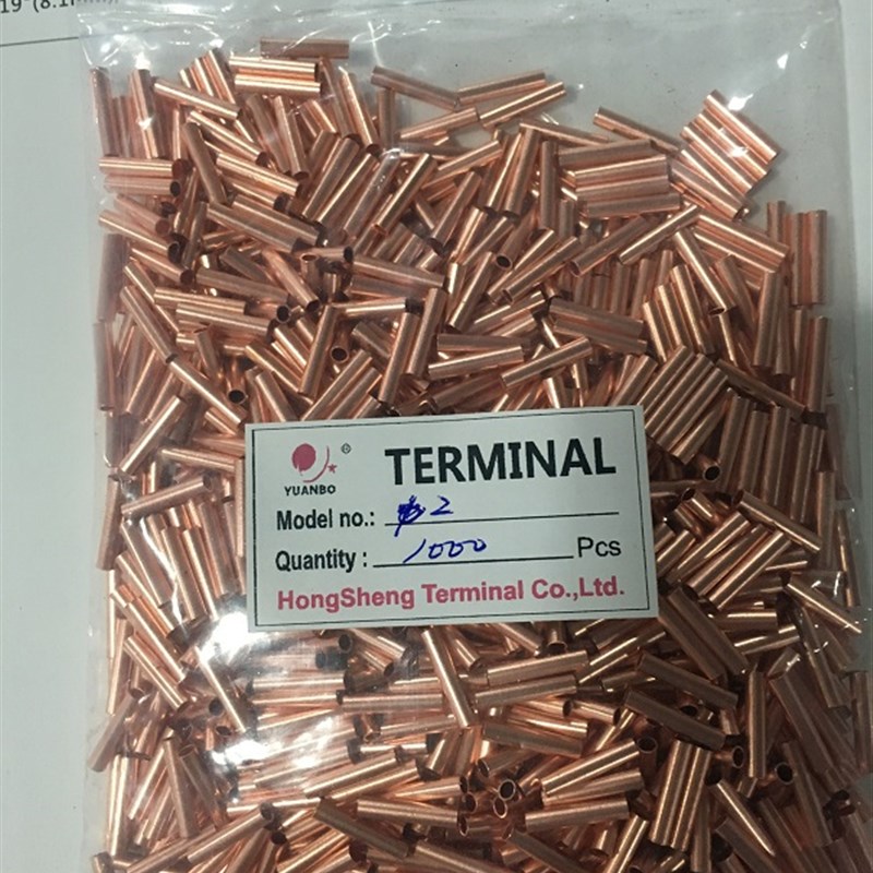 铜连接管 铜接线管 铜管GT 接线端子2 GT-1.5-2平方 1000只/包