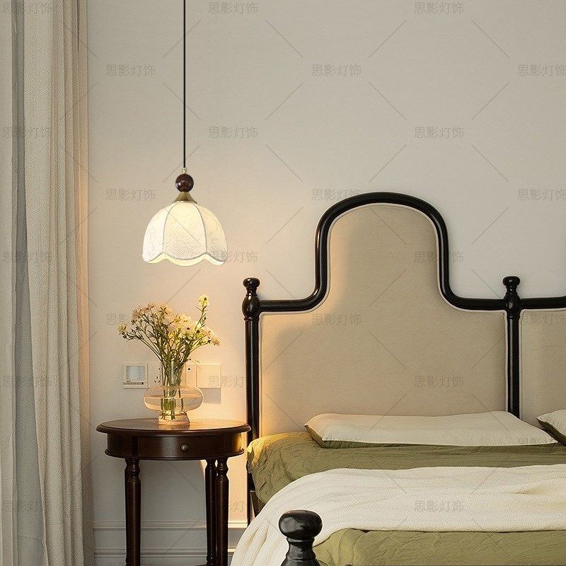 法式中古卧室床头吊灯复古侘寂风实木布艺吧台房间衣帽间吊线灯,家装灯饰光源,床头/玄关/吧台/过道吊灯,淘宝优惠券,粉丝福利购,淘宝优惠卷