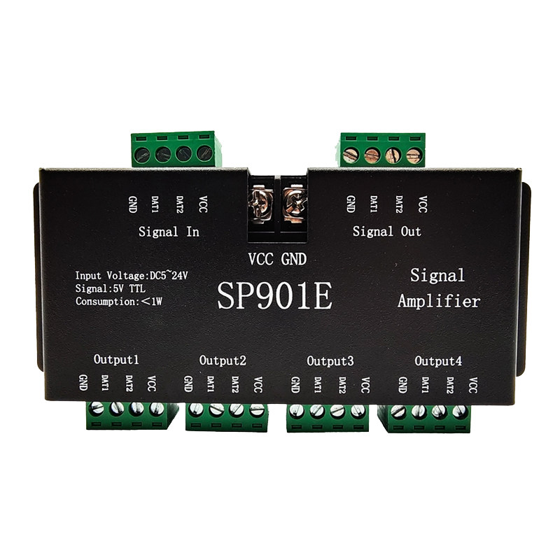 追光流水灯带信号同步器幻彩跑马灯条线形灯单线路放大器9E