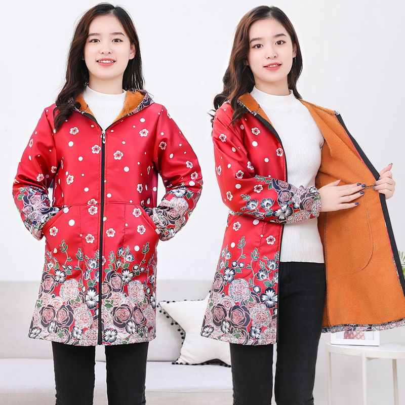 【小蛮腰】女收腰显瘦防水加绒羽绒服罩衣围裙工作服拉长身高比例