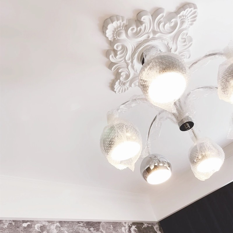 PU灯盘欧式吊顶灯池装饰材料天花造型仿石膏圆形雕花灯座现货