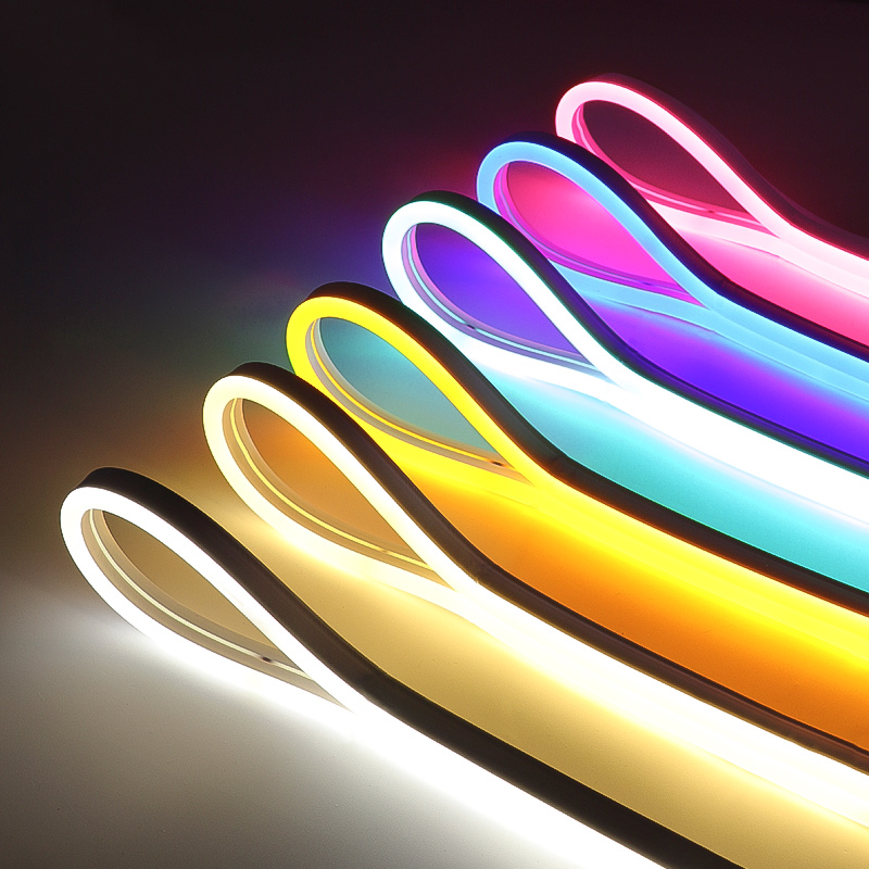 氛围灯带自粘插电暖光粉冰蓝背景墙电竞房桌面led软灯条