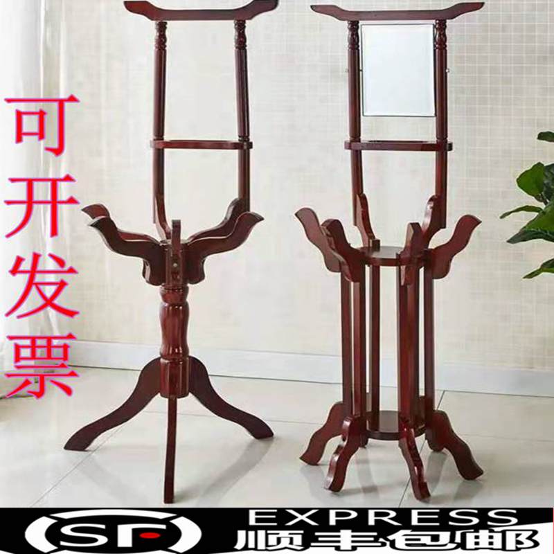 卫生间浴室实木洗手脸盆架木质仿古落地面盆毛巾结婚老式农村单位