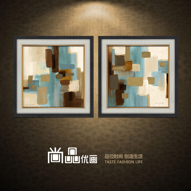 抽象样板房挂画 现代客厅装饰画餐厅酒吧壁画欧美办公室书房墙画图片