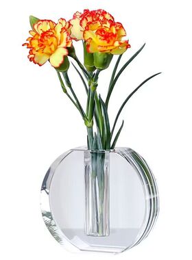 高档水晶花瓶摆件 小花瓶客厅家居柜台办公室餐桌装饰品乔迁礼品