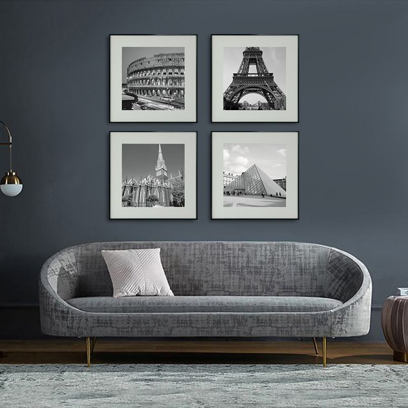 正方形铝合金画框外框任意尺寸定制摄影展览印照片细窄边相框挂墙