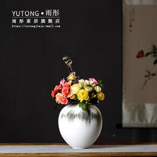 雨彤创意新中式入户玄关手工擦色工艺品花器家里装饰摆件客厅摆设
