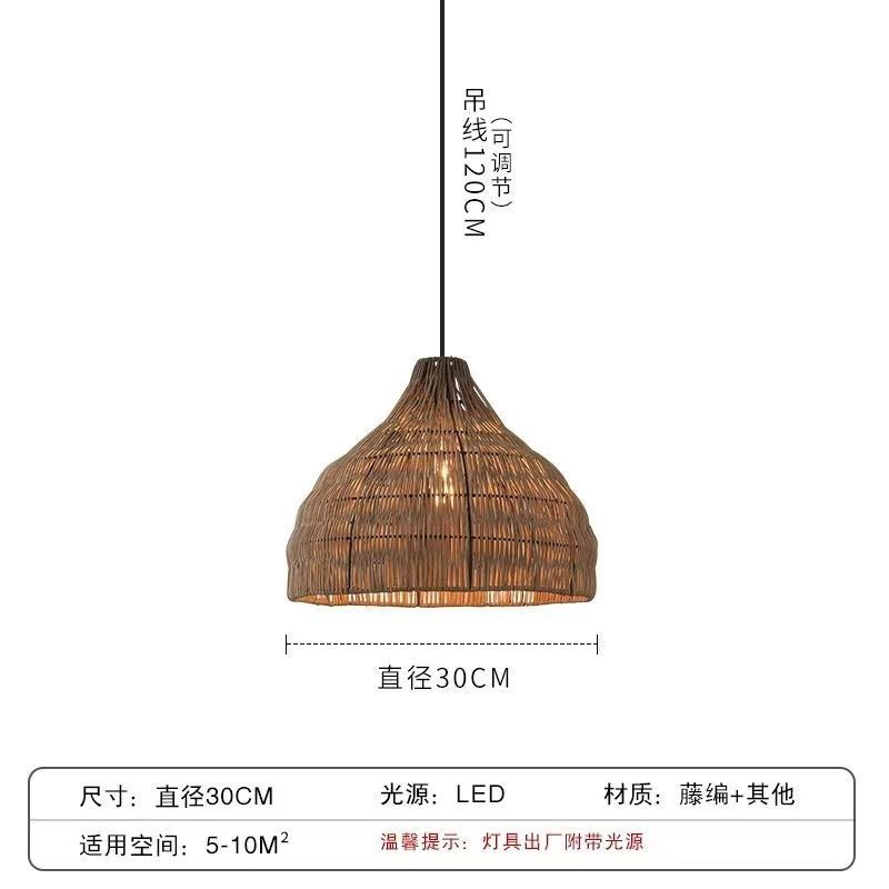 藤编吊灯日式民宿客厅餐厅卧室阳台灯笼东南亚麻绳田园藤艺吊灯具,家装灯饰光源,客厅吊灯,淘宝优惠券,粉丝福利购,淘宝优惠卷