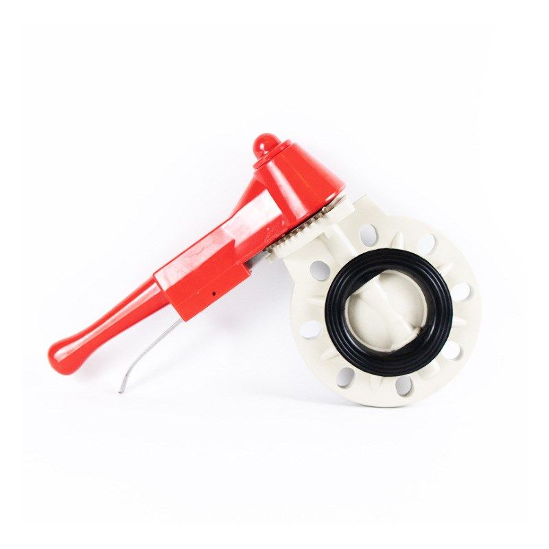 厂家现货FRPP/PPH/PVDF/CPVC塑料对夹蝶阀手柄式塑料PVDF蝶阀