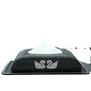 车载纸巾盒车车用创意汽车餐巾盒抽镶钻女车摆件装 饰漂亮内饰