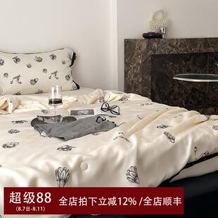 天丝夏凉被赫本风俏皮东方风韵大豆古典空调被子 香龄优品