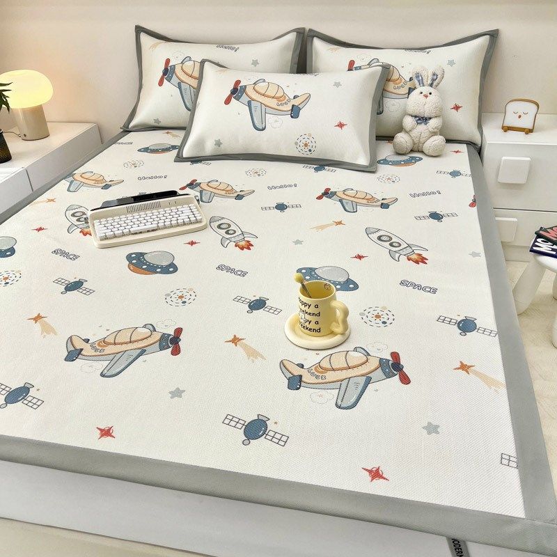 2024新款5A抗菌小清新数码印花冰藤席 150*200cm 床席款-贪吃小猫,床上用品,藤席,淘宝优惠券,粉丝福利购,淘宝优惠卷