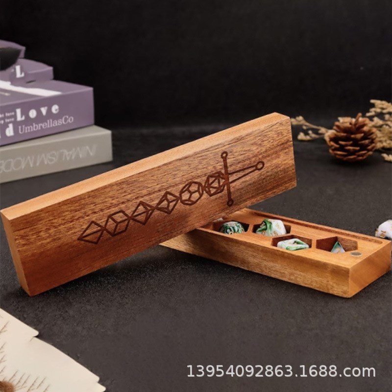 筛子收纳盒创意木质磁骰子收纳盒 天地盖蜂巢方形骰子筛子收纳盒