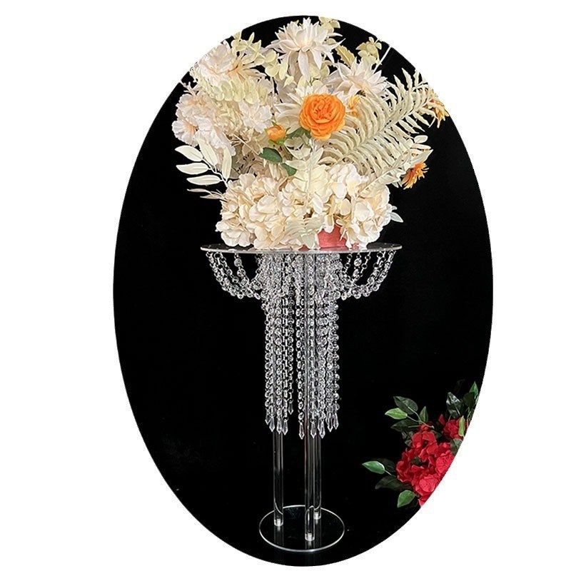 新生日派对亚克力蛋糕塔甜品台婚庆婚礼宴会酒店主桌装饰水晶烛台