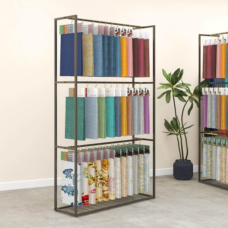 窗帘展示架布料吊卡架双层多用丝巾架面料色卡样品陈列架家纺展会