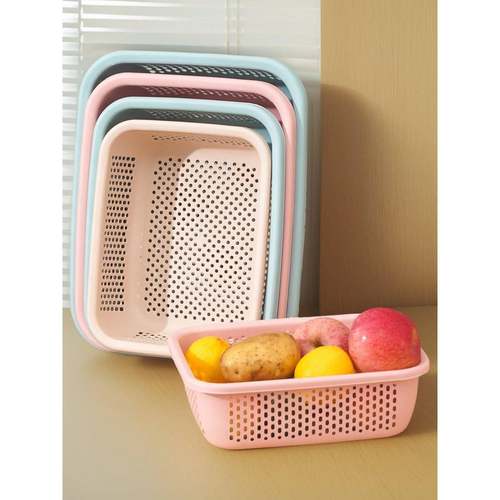 加厚方形耐用厨房洗菜盆镂空水果盆沥水篮商用饭店塑料蔬菜漏水筛