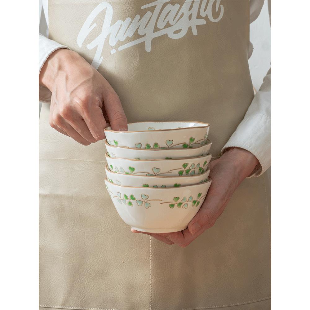 釉下彩米饭碗家用2024新款碗碟套装盘子碗具清新餐具特别好看的碗