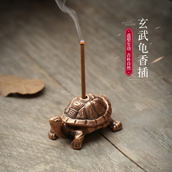 焚托线香香插插底座迷你香插香座合金家用香檀香乌龟香炉  香架香
