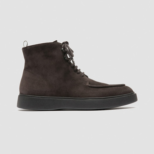 OFFICINE 004轻便简约马球靴子 CREATIVE棕色绒面革系带靴Frame