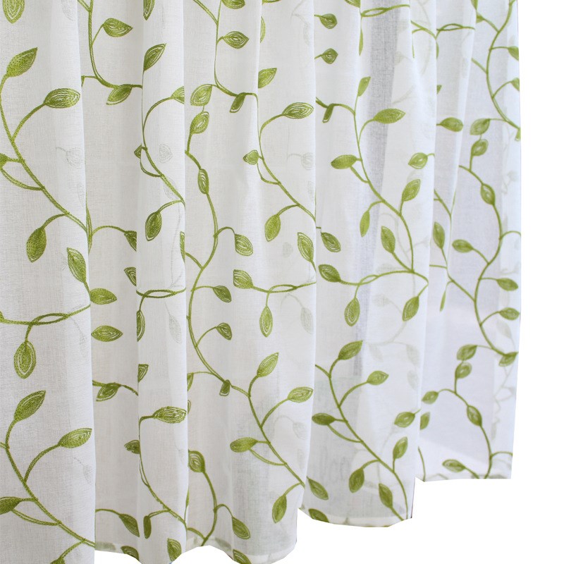 绣花窗纱纱质门帘半透明纱帘窗帘隔断帘子遮挡纱帘免打孔尺寸新品