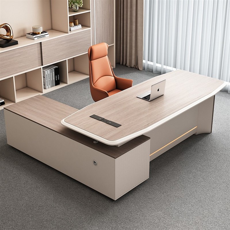 轻奢老板办公桌简约现代总裁电脑桌椅组合办公室单人大班台老板桌