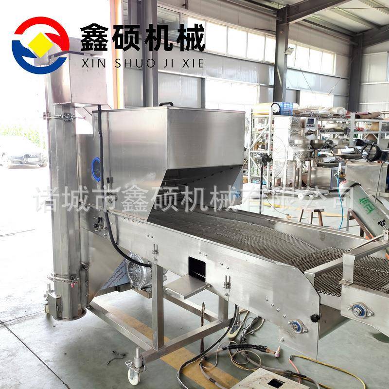 全自动茄盒藕盒上浆机 连续式上浆上糠设备 芝士年糕上糠流水线