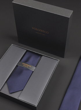 【英国VG】男士商务领带高端正装窄懒人款拉链式礼盒装深蓝色7cm