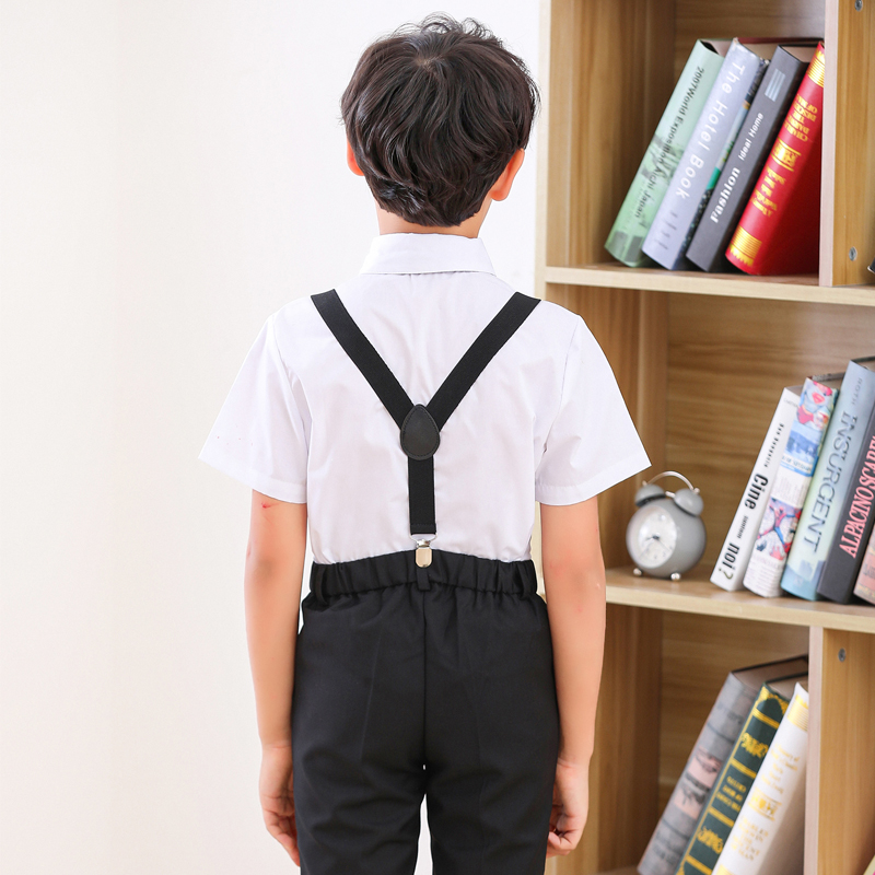 儿童西装宝宝周岁礼服小花童主持人男童钢琴演出合唱背带裤套装夏