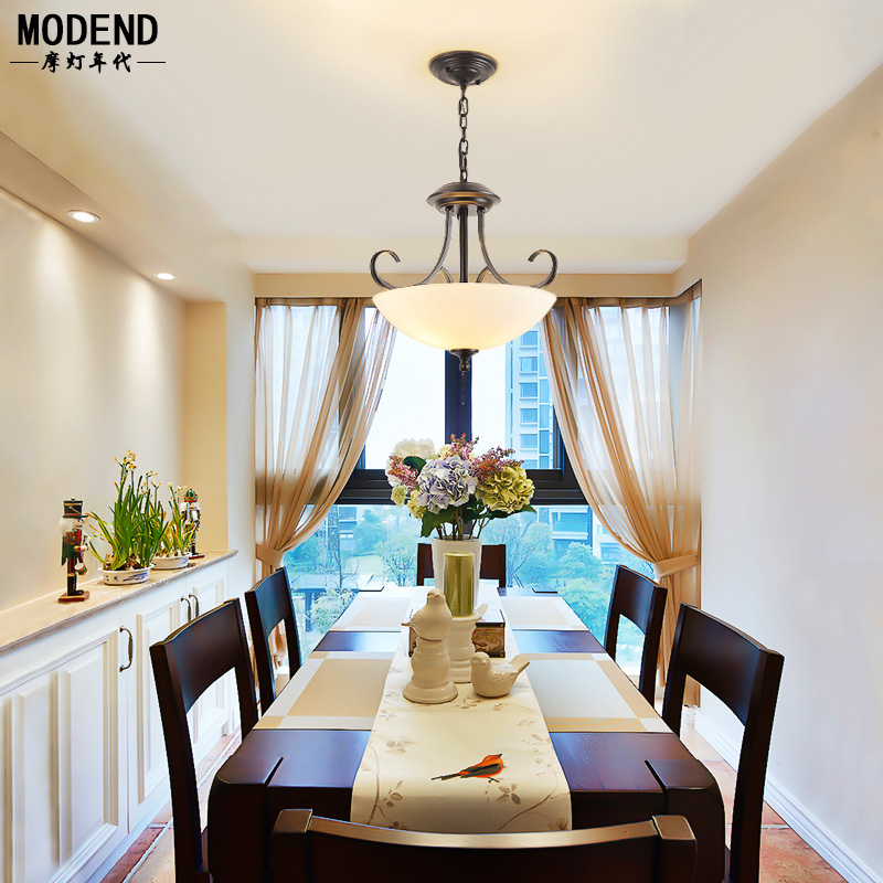 美式乡村铁艺单头吊灯创意个性餐厅走廊过道阳台玄关卧室门厅灯具