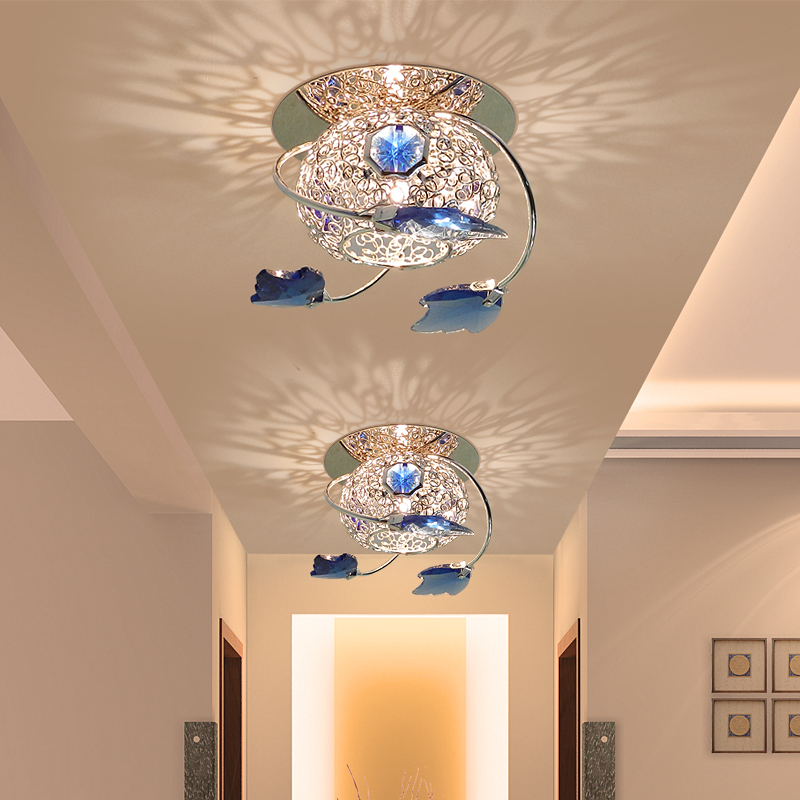 客厅艺术装饰天花灯水晶过道灯走廊灯嵌入式筒灯射灯家用暗装孔灯