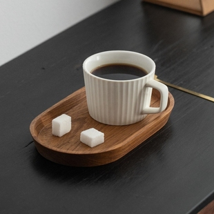 椭圆木质托盘家用放茶杯茶壶咖啡实木下午茶精致小托盘收纳盘 日式